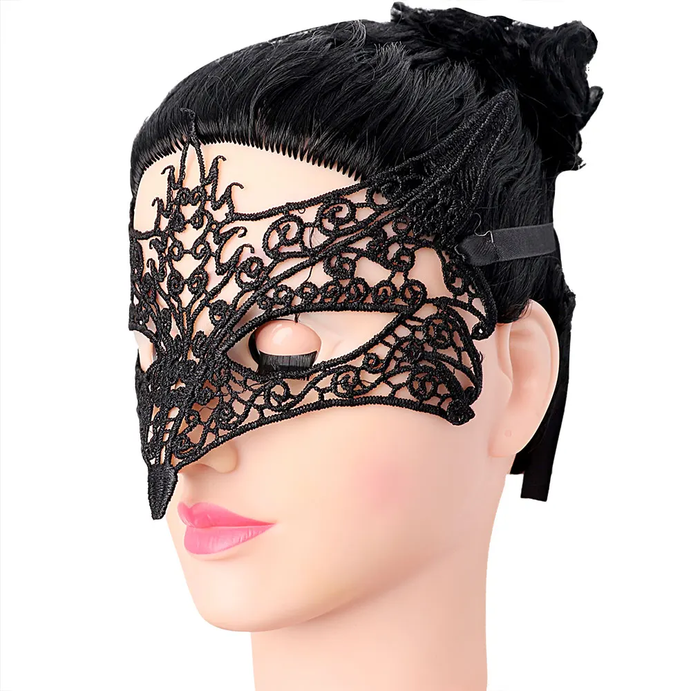 Лиса мода Сексуальная Черная кружевная маска на глаза наборы для бондажа