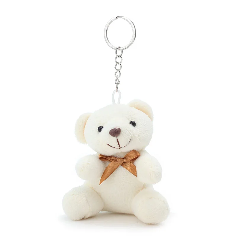 White bear 10 см цвет медведь кулон плюшевые игрушки, брелок с героями мультфильмов букет для свадебной деятельности детский подарок на день рождения для мальчиков и девочек кукла с животными Новинка Q21 - Цвет: White bear