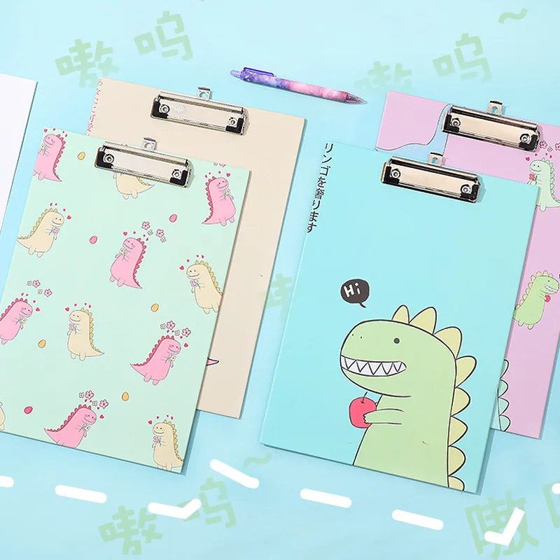 1 шт. Милая папка для документов с динозавром зажим доски А4 бумага органайзера
