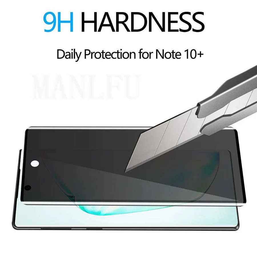 3D изогнутое антишпионское закаленное стекло для samsung Note 10 Plus, защитная пленка на весь экран для Galaxy S10 S9 S8 Plus S10e