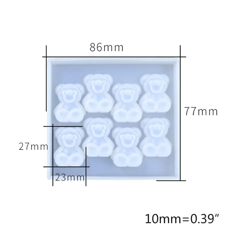 

Silicone Little Bears Mold DIY Jewelry Making Pendant Aromatherapy Plaster Mould Epoxy Resin Handmade Art Crafts Tools