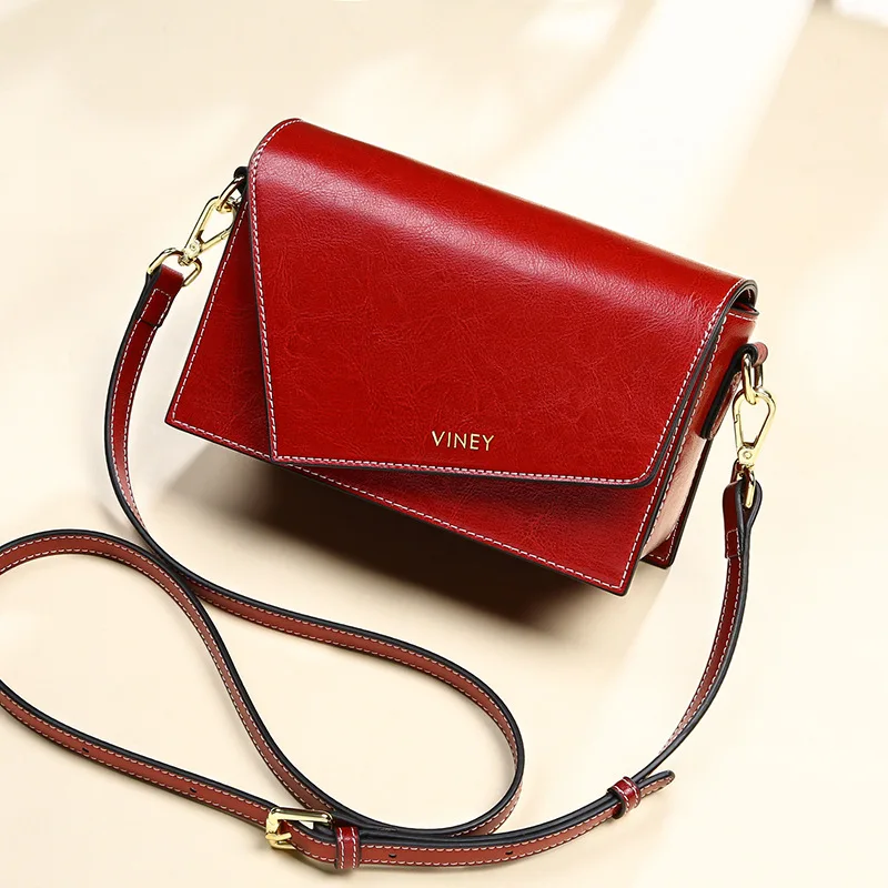 

Viney leather bag women's bag 2020 new fashion messenger bag 2021 net red shoulder bag spring and summer small square bag