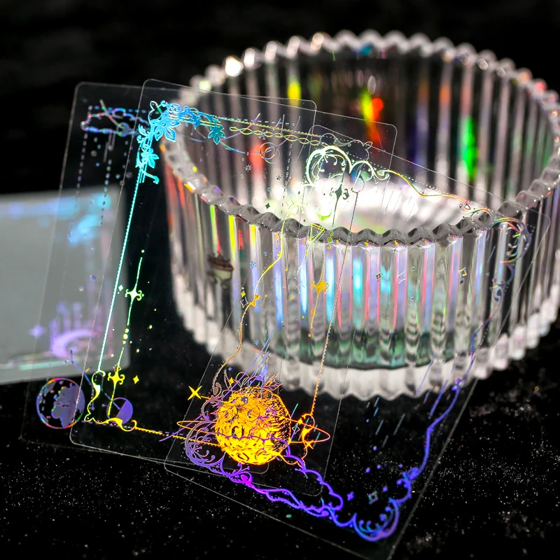 40 шт./лот горячее тиснение наклейка для скрапбукинга ПВХ лазерная океанская