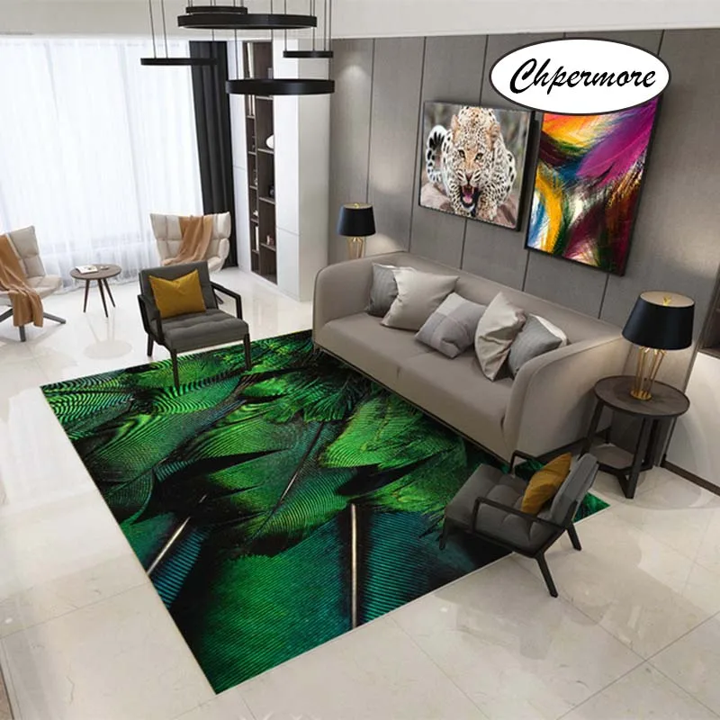 style 17 Chpermore животные мех павлин перо большие ковры перо украшения Татами Коврики Спальня дома Lving комната коврики - Цвет: style 17
