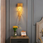 Современные светодиодсветодиодный хрустальные настенные светильники, комнатное украшение для спальни, прикроватного столика, коридора, входа, светодиодные Настенные светильники для освещения гостиной