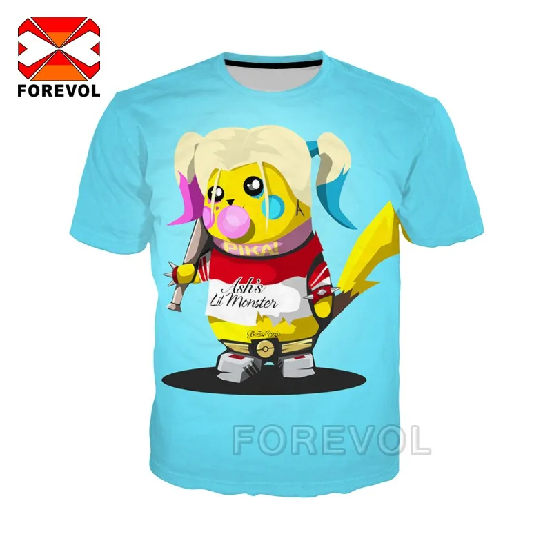 

tees Pocket anime monsters tops t shirt 3d print hip hop punk harajuku oversized t shirts for Men Women tshirt funny streetwear