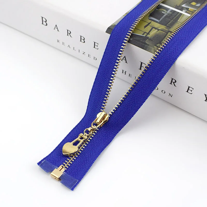 royal blue 2/5 шт. металлическая молния 3# с открытым концом 40/50/60/70 см с золотыми зубьями для застежки-молнии для сумки кошелек пуховик, куртка, юбка, Костюмы аксессуар ZA038 - Цвет: royal blue