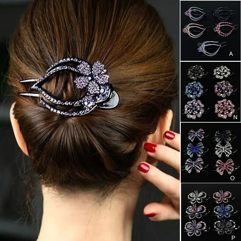 

Rhinestone Three-tooth Duckbill Clip Headgear Flower Hair Accessories for Women Lady NYZ Shop