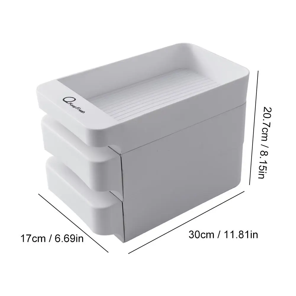 

Household 30 Lattice Egg Box Refrigerator Kitchen three Layer Storage Box Egg Holder Care-Drawer-type Storage Box