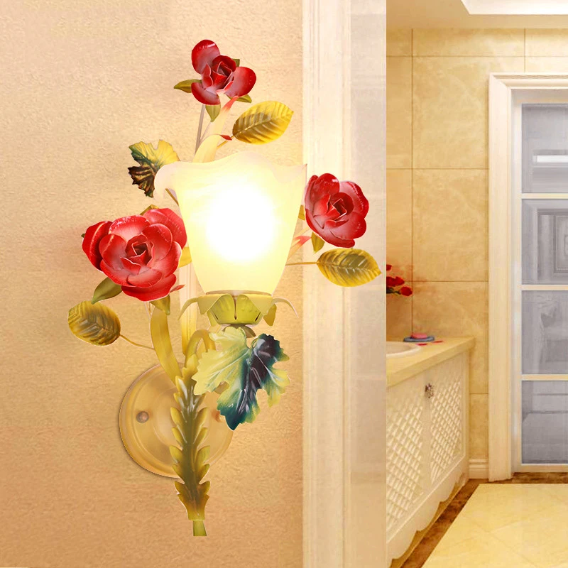 Европейское бра с цветами для украшения стен прихожей декоративный прикроватный