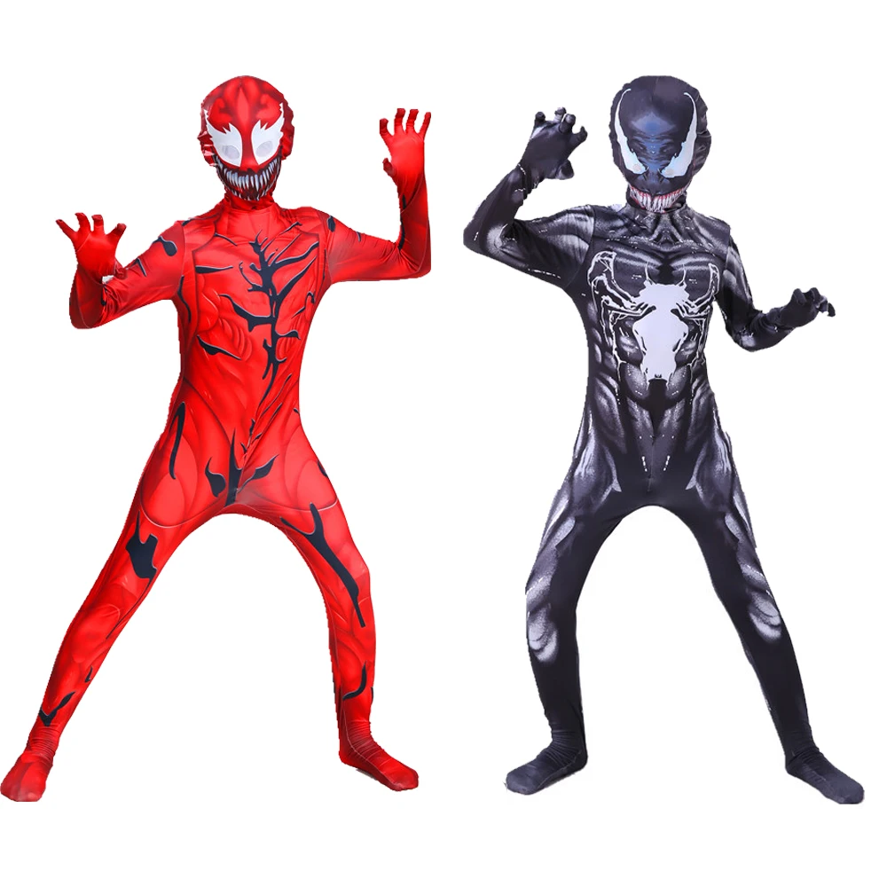 Костюм супергероя Веном для косплея мальчиков костюм комбинезон трико на