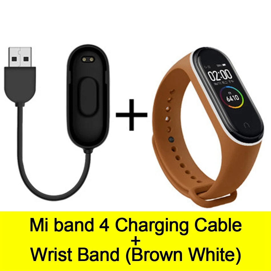 Cable-Brown White Usb-кабель для зарядки mi Band 4, шнур для зарядного устройства, Сменный Адаптер для Xiao mi Band 4, NFC, линия для зарядки+ браслеты - Цвет: Cable-Brown White