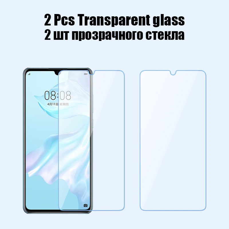 2Pcs Tempered Glass 2 в 1 Гидрогелевая пленка и закаленное стекло для huawei p30 p20 lite p smart Защита экрана для huawei mate 20 30 p30 pro стекло - Цвет: 2Pcs Tempered Glass