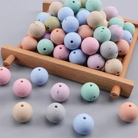 15mm 20pcs food grade round silicone beads diy baby teething necklace oral care chewable bead babies accessories newborn