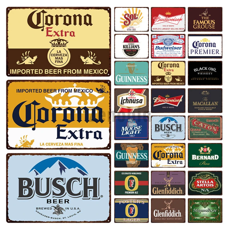 

Zenobia Decor Beer Vintage Tin Sign Metal Sign Decorative Plaque Retro Plate Wall Decor Bar Pub Club Man Cave Beer Poster