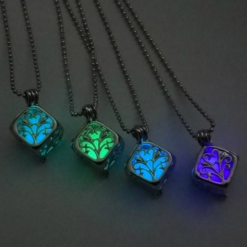 2020 ожерелье с подвеской из светящегося камня очаровательное квадратное