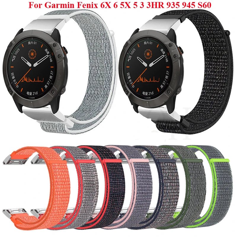 22 26 мм быстросъемный нейлоновый ремешок для часов Garmin Fenix 6X 6 Pro 5X 5 3 3HR 935 945 Смарт