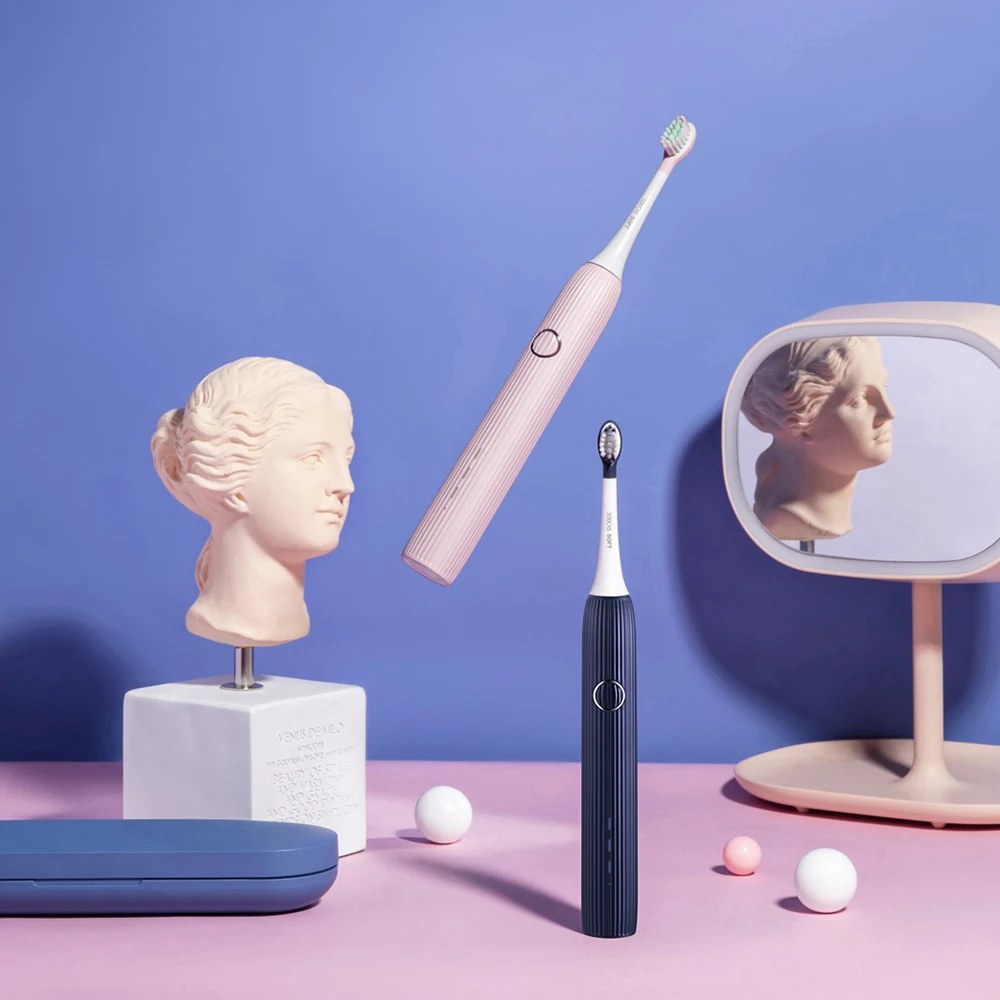 

New SOOCAS V1 USB Charging Sonic Electric Toothbrush IPX7 Waterproof Low Noise Electric Toothbrush 3-In-1 Brush Heads For Travel