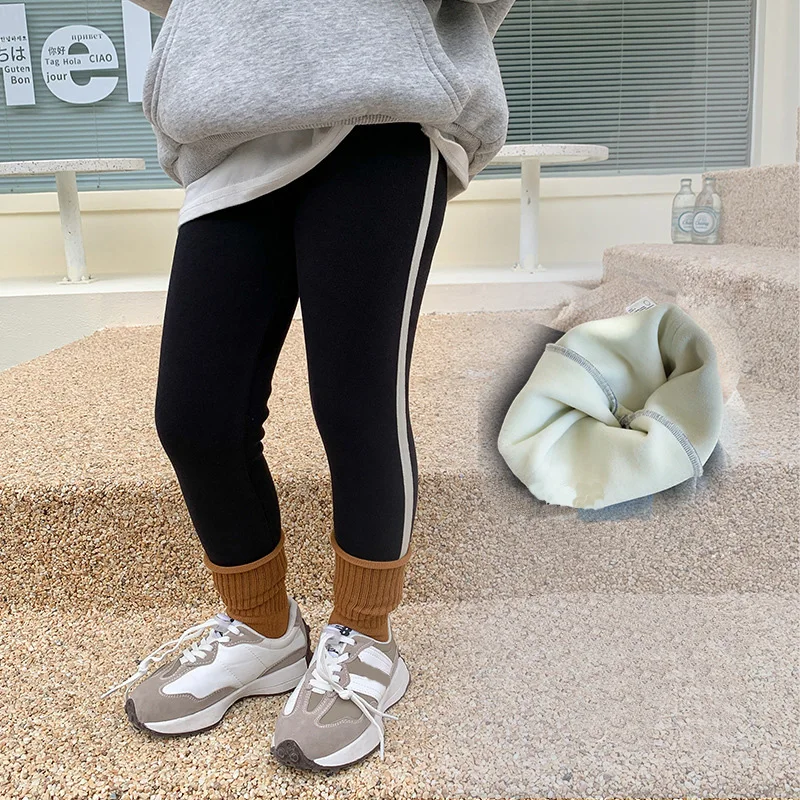

Girls Leggings Velvet Pants For Kids Winter Thick Fleece Warm Trousers Kds Skinny Leggings QZ328