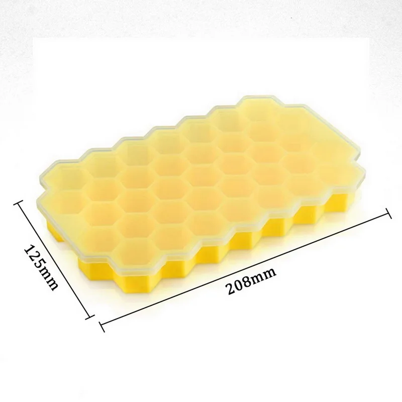 

2021 NEW Cavity Ice Cube Tray Honeycomb Ice Cube Mold Food Grade Flexible Silicone Ice Molds for Whiskey Cocktail