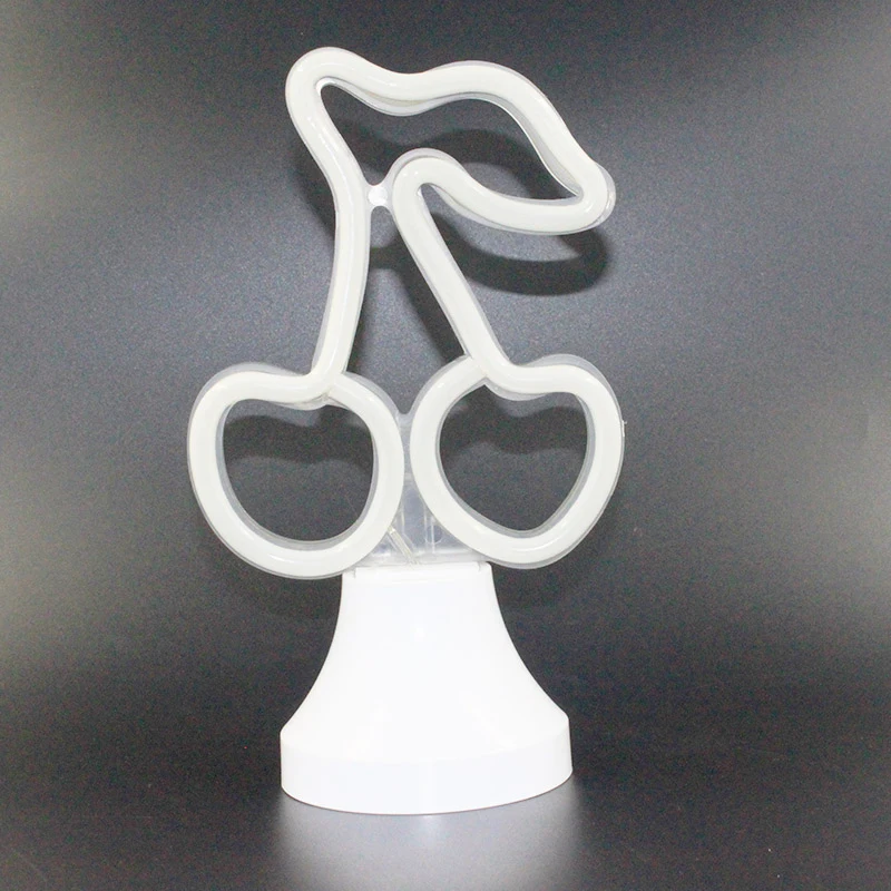 2020 Внутреннее освещение в форме вишни светодиодный неоновый ночник с белой