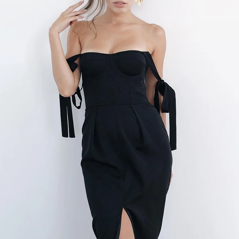 

2021 New Summer, Sexy Personality, Wrap Chest Suspender Dress, Lace Split, INS, High Waist Slim Party, Gothic Style J2K