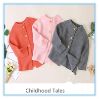 children fashion girls hot sale baby solid color knitted autumn and winter sweater