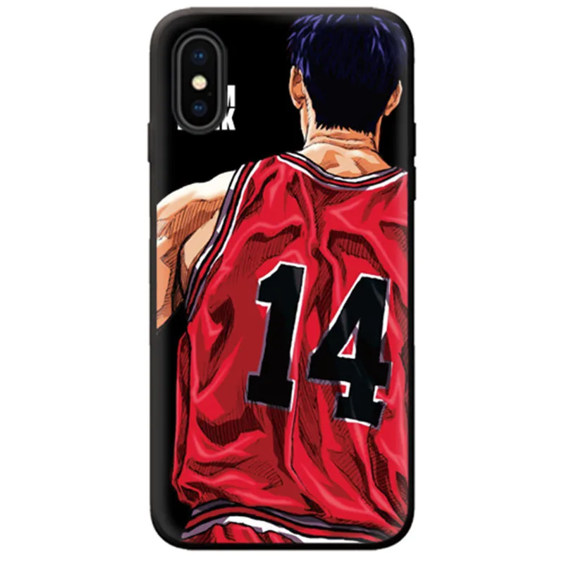 QY14H Милый мультфильм японское аниме чехол для iPhone 11 Pro Max XR Xs Max чехол для iPhone X 6 6s 7 8 Plus Coque Slam Dunk резиновый чехол - Цвет: QY14H