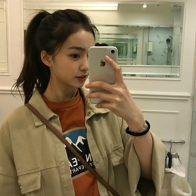 

Jackets Women Denim Loose Korean Style Trendy Harajuku Retro All-match Teens Leisure Spring New Simple Daily Students Clothing