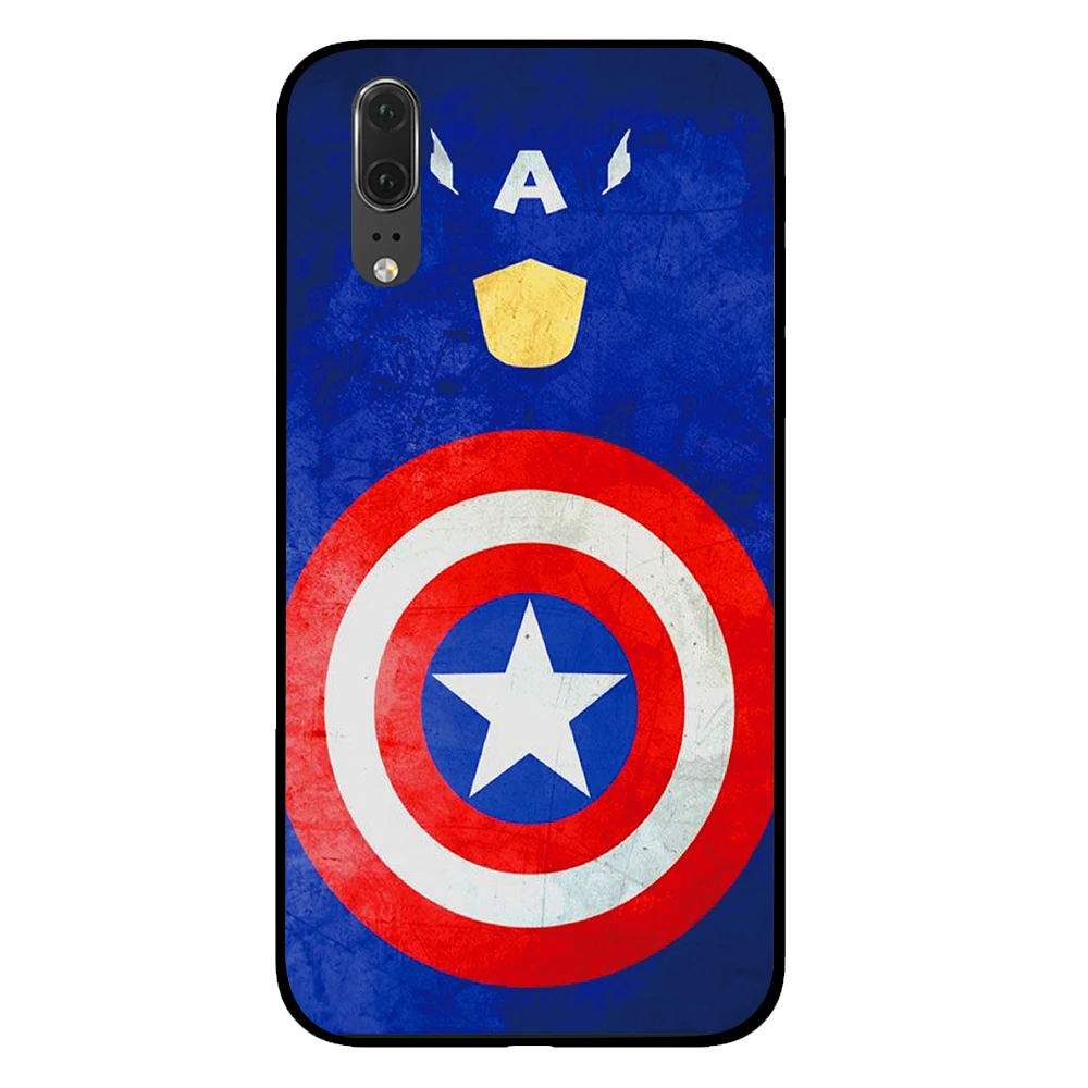 7 Капитан Америка, Железный человек для marvel черный чехол для телефона huawei P30 P20 mate 10 20 Pro Lite Nova 3 4 3i чехол - Цвет: 7