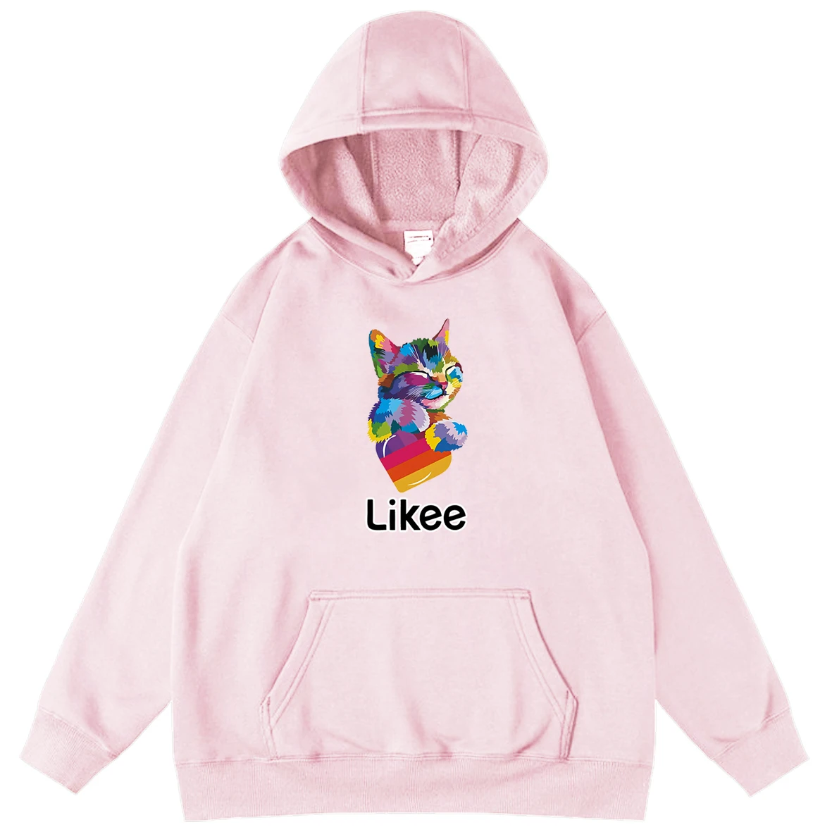 

LIKEE LIVE Cute Pattern Color Heart Men's Hoodie Tops Streetwear Male Long Sleeve Oversized Boy Hoodies Teen Harajuku Hooded