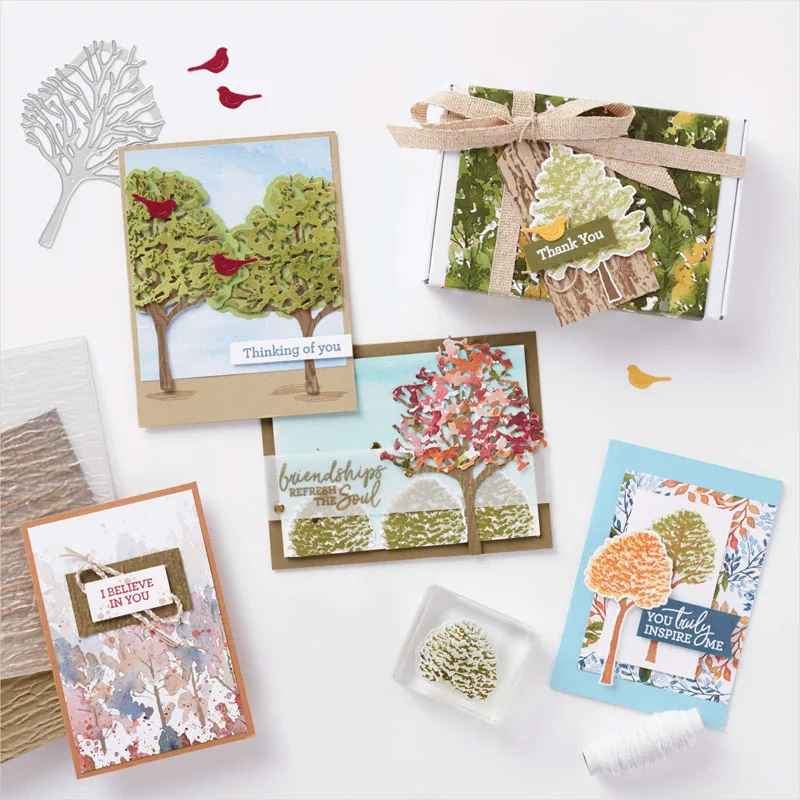 Красота из штамп дружбы и координации Dies ручной в античном стиле деревья