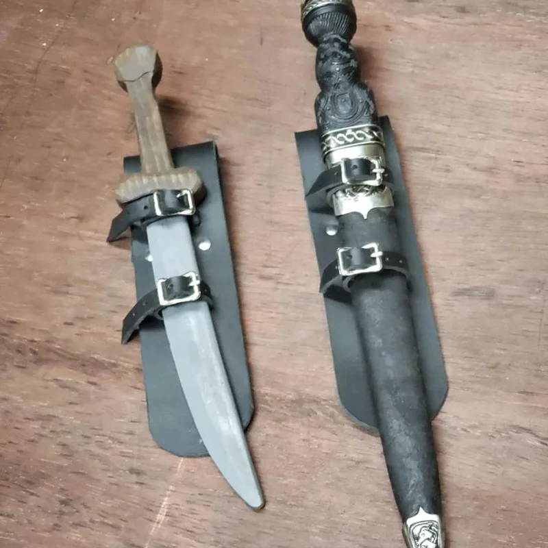 Celtic Pirate LARP Basic Leather Dirk Dagger Frog Seax Holder For Belt Fix Medieval Sword Knife Sheath Renaissance Holster Props