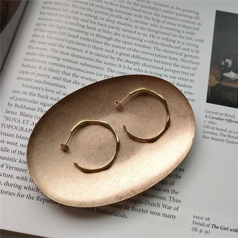 Женские серьги кольца в европейском стиле RUIYI из стерлингового серебра 925 пробы с