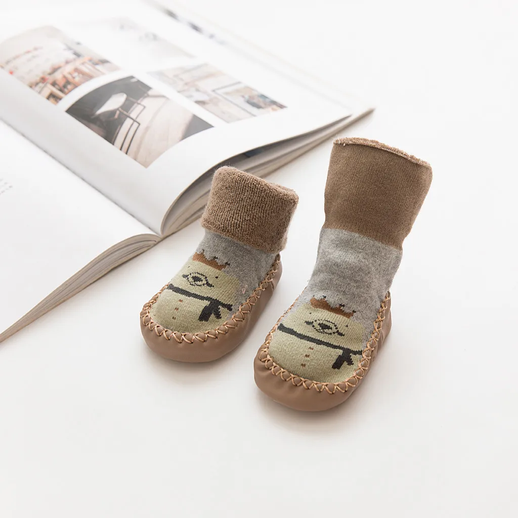 Зимние носки для малышей носки для мальчиков и девочек chaussette enfant, хлопковые детские гетры, детские носки-тапочки нескользящие носки для малышей