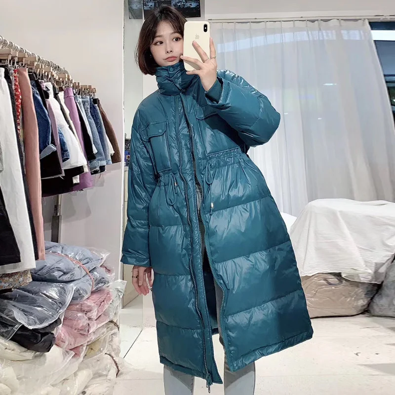 

Top Quality Women Down Coat 2020 New 90%White Duck Down Jacket Female Stand Collar Loose Warm Down Parka Windproof Puffer Jacket