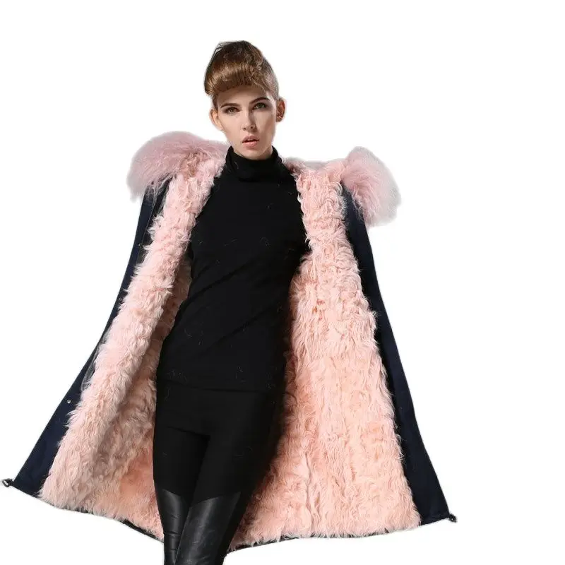 Новинка зима 2017 длинная стильная темно синяя хлопковая оболочка роскошная