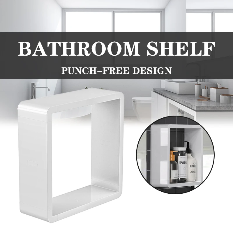 

Bathroom Shelf Punch-free Desing Toilet Wall Hanger Storage Single layer Rack Shower Waterproof Shelf Finishing Rack
