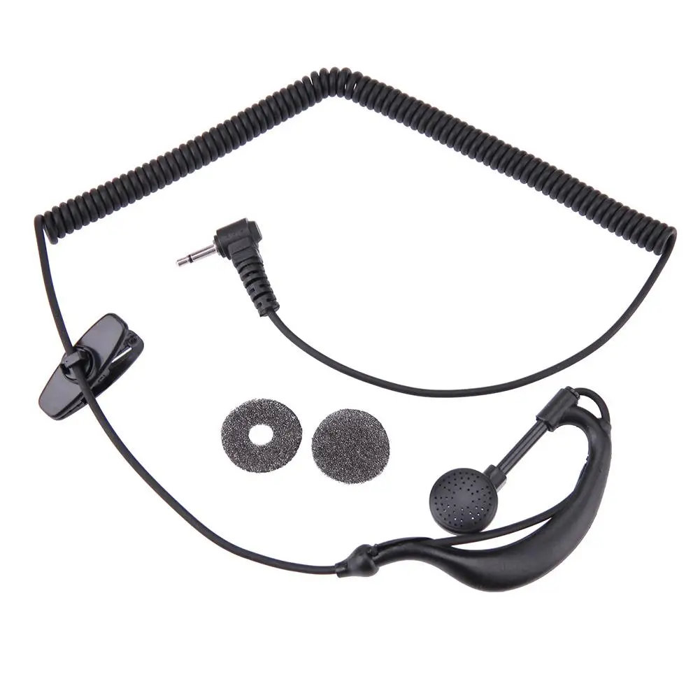 

Black 2.5mm G-Hook Interphone Earpiece Earphone Walkie Talkie Single Ear Headphone 1 Pin Only For Listening for Motorola/ICOM