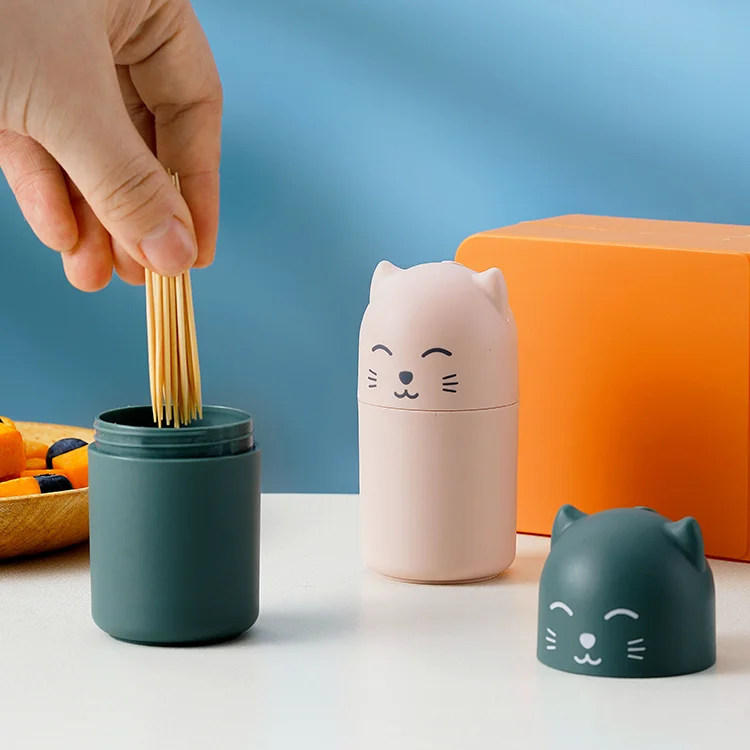

Portable Toothpick Holder Plastic Toothpick Holder Cotton Swab Secret Compartment Boite Coton Tige Toothpick Dispenser