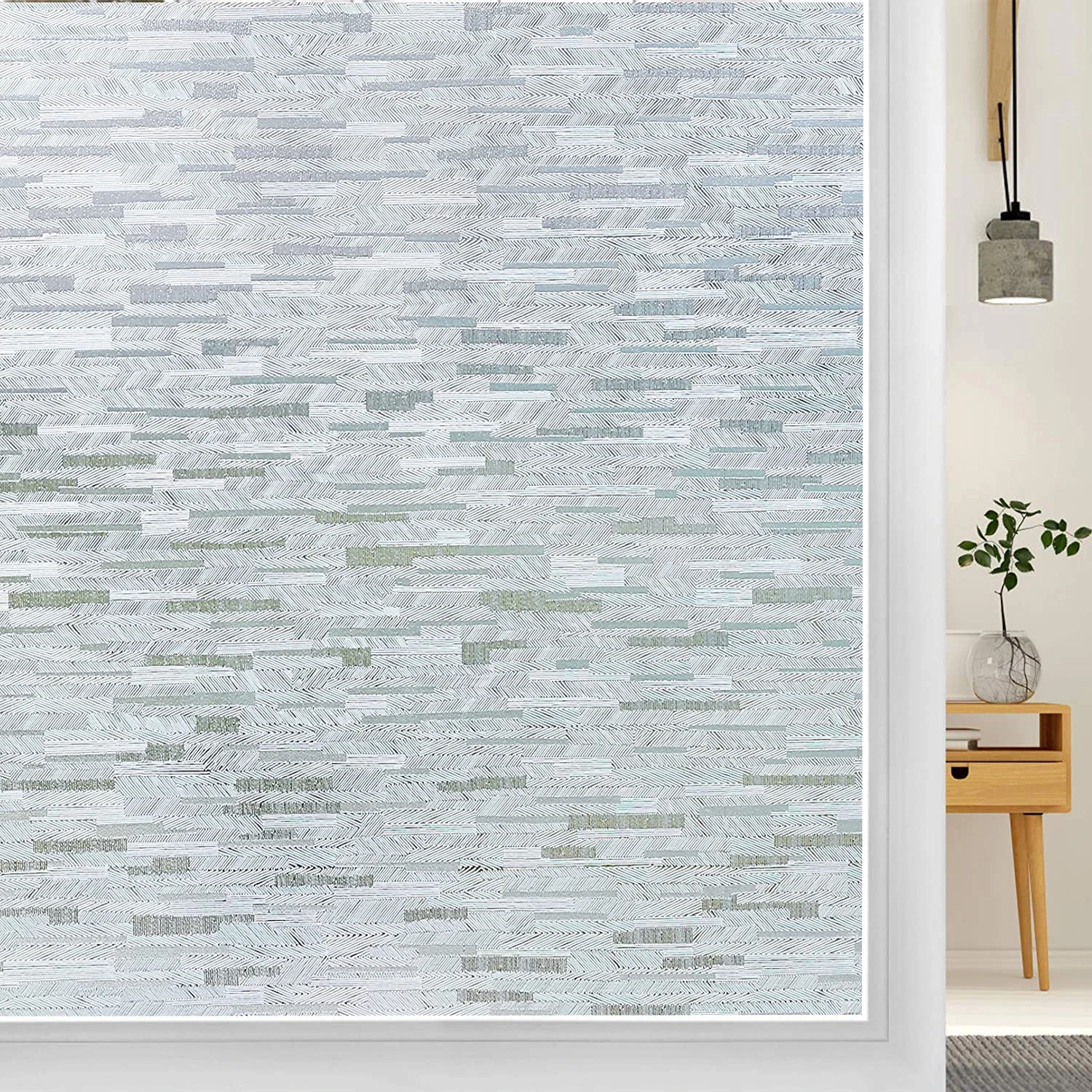 

LUCKYYJ Window Film Decorative Privacy Self Adhesive Film Static Cling UV Blocking Heat Control Privacy Window Glass Stickers