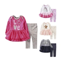 2 piecesset baby girls clothes sets o neck long sleeve top trousers spring autumn 12 24m sweet infant girl clothing suit