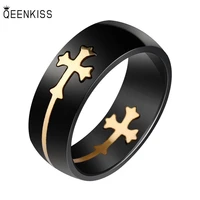 qeenkiss rg8117 fine jewelry wholesale fashion man birthday wedding gift creative detachable golden cross titanium steel ring