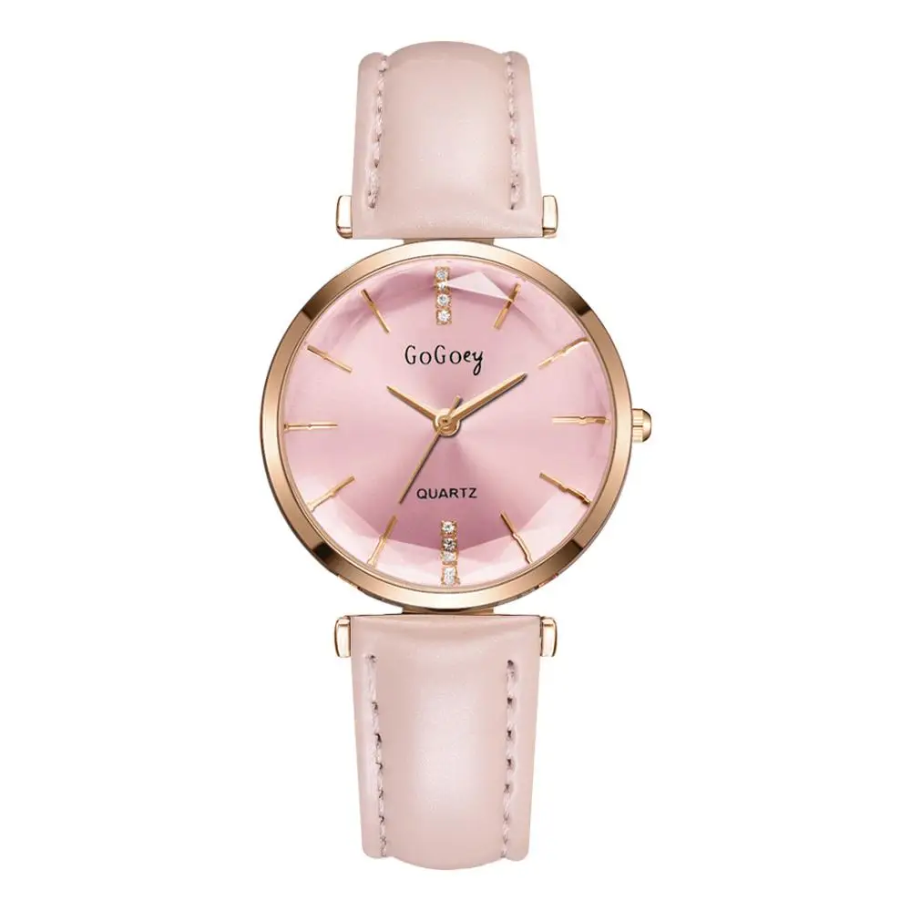 Наручные часы для женщин 2019 роскошные блестящие красные кожаные женские под