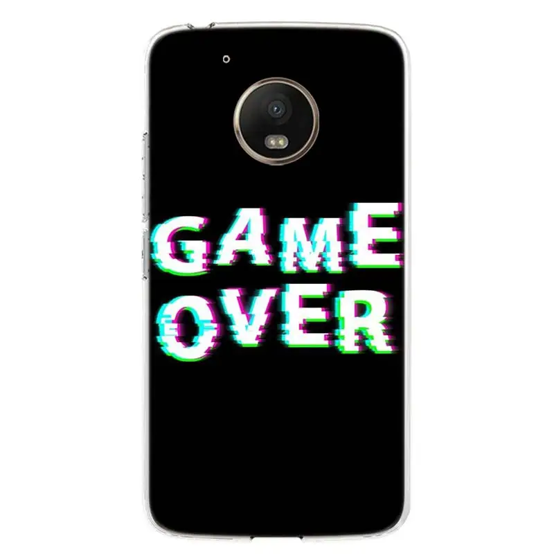 Чехол для телефона с цветным текстом на черном фоне Motorola Moto G9 G8 G7 G6 G5 E6 E5 Plus Play Power +