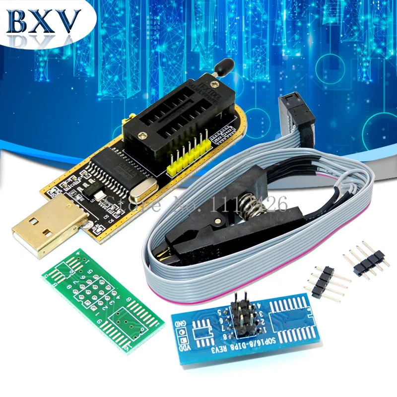 CH341A 24 25 серия EEPROM Flash BIOS USB программатор модуль + SOIC8 SOP8 тестовый зажим для 93CXX / 25CXX