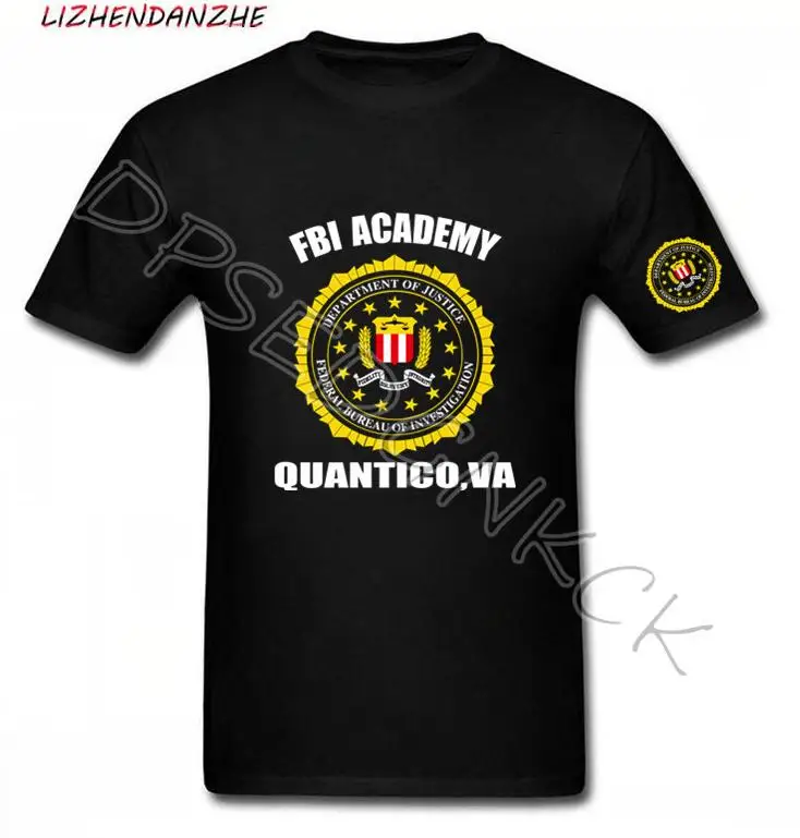 Мужская футболка с принтом ФБР Академия количеко ва полиция Соединенных Штатов