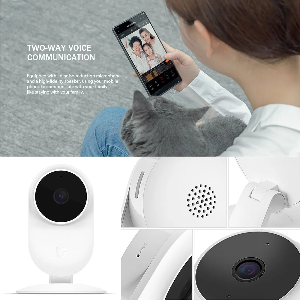 Xiaomi Mijia 1080P HD умная IP камера беспроводная Wi Fi 130 градусов FOV перегородка AI