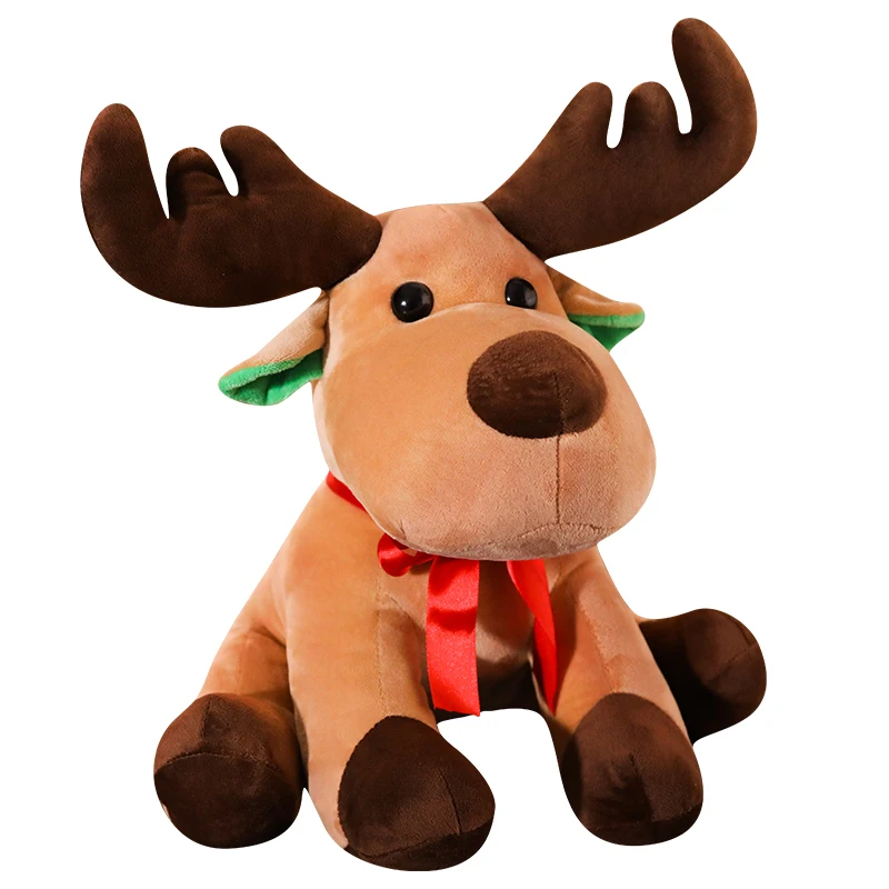 

Hot Lovely 25cm-45cm Cute Christmas Elk Plush Toys Stuffed Soft Deer Gift Doll for Kids Children Xmas Home Decoration Ornaments