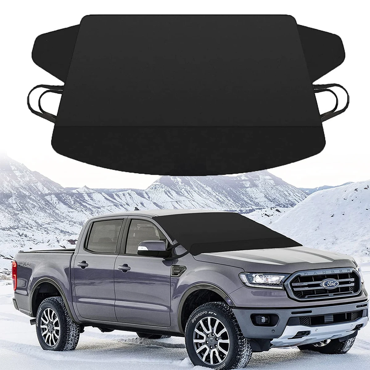 

Extra Large Windproof Windshield Snow Cover Car Shade Ice Removal All-Weather Fits Large Size Vehicle Truck Pickup Accessories